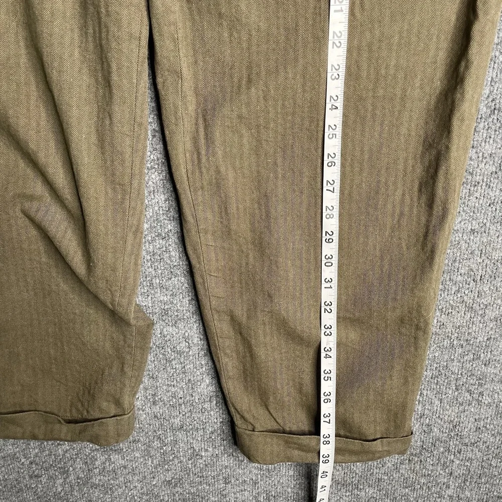 Vintage Polo Ralph Lauren Pleated Cuffed Trousers Men 33/30 Green